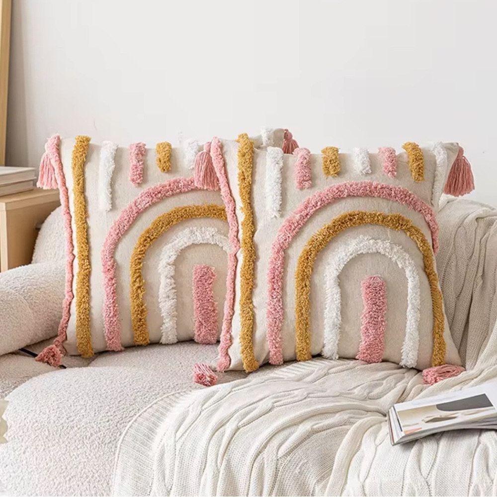 Colorful Rainbow Throw Pillows Set of Two